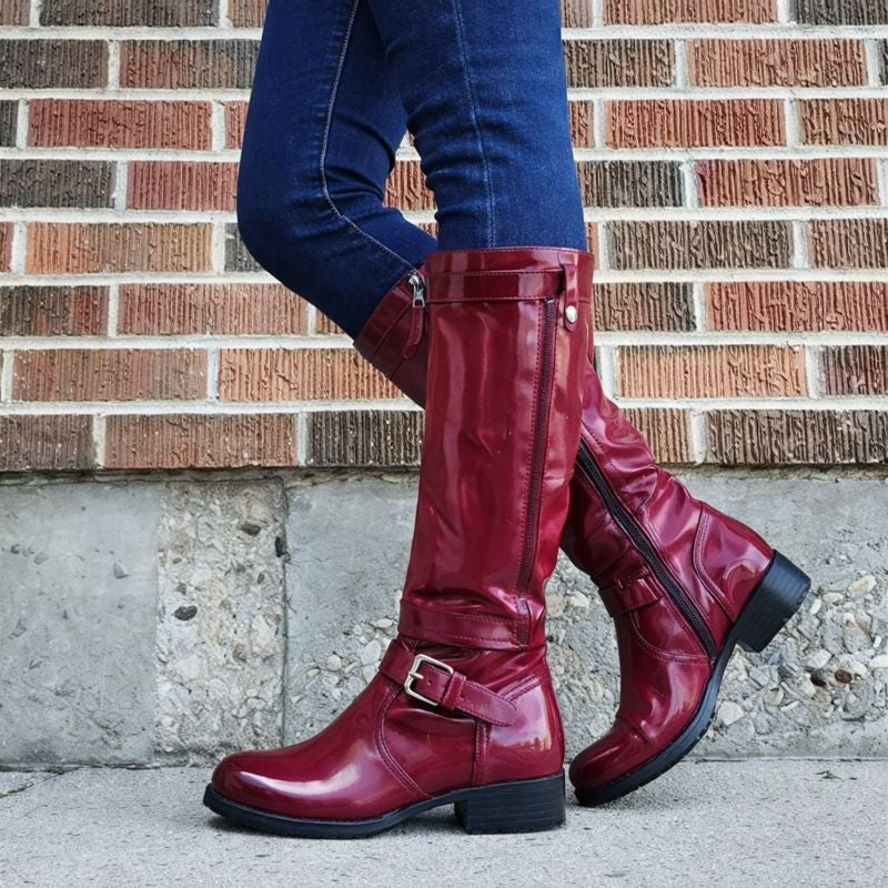 Marj™ | Classic Round Toe Knee-High Boots