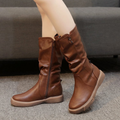 Thea™ | Waterproof Vegan Leather Boots with Zipper